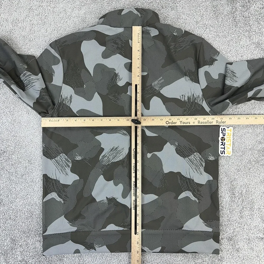RLX Ralph Lauren Jacket Mens Medium Grey Camo Full Zip Softshell Wicking Golf